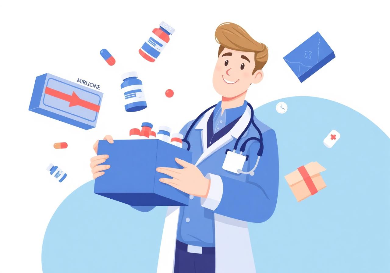 Pharmacist with medicines